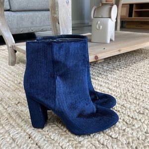 Sam Edelman Circus velvet ankle boots bottles navy blue size 7.5